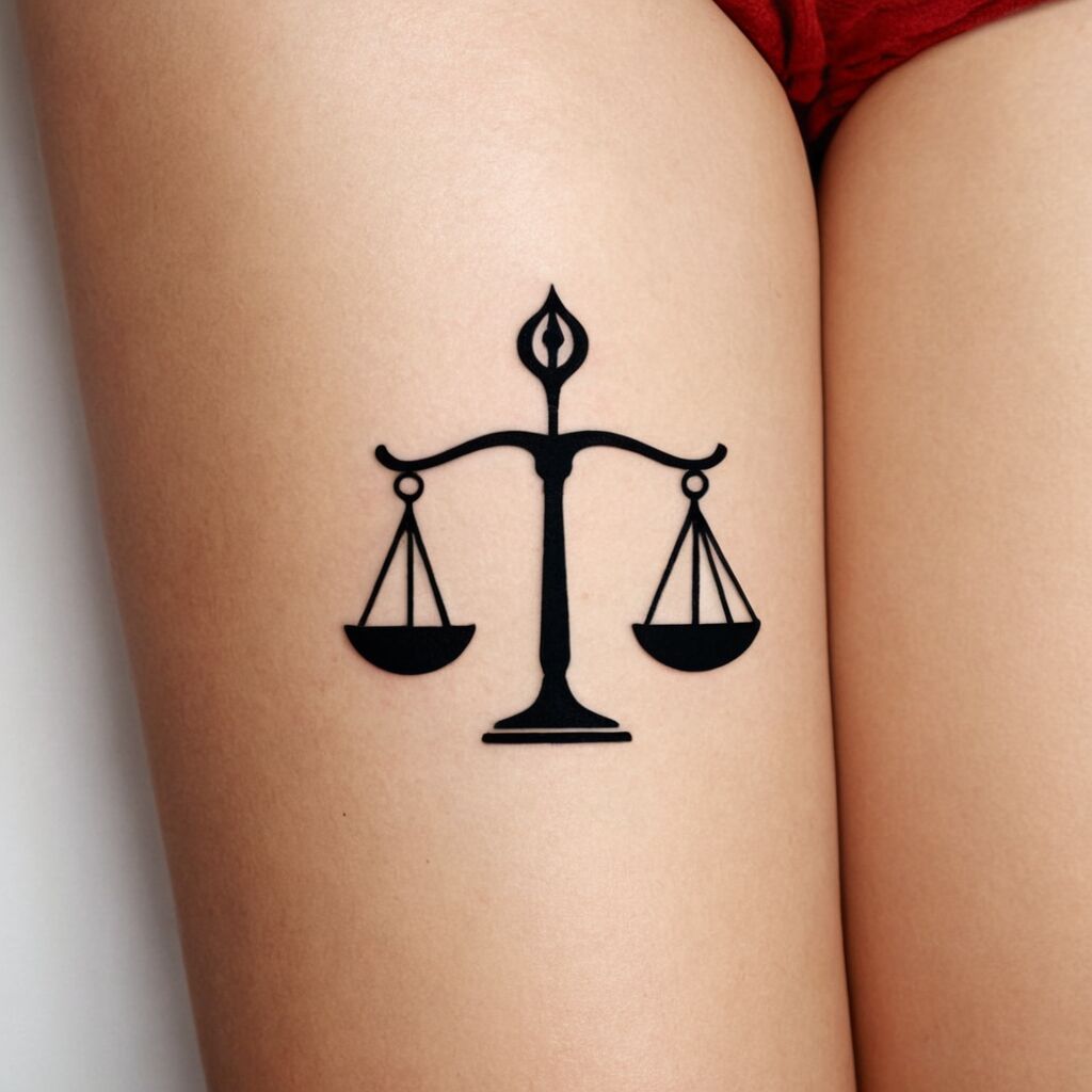 Elegante Sternzeichen Waage Tattoo Designs
