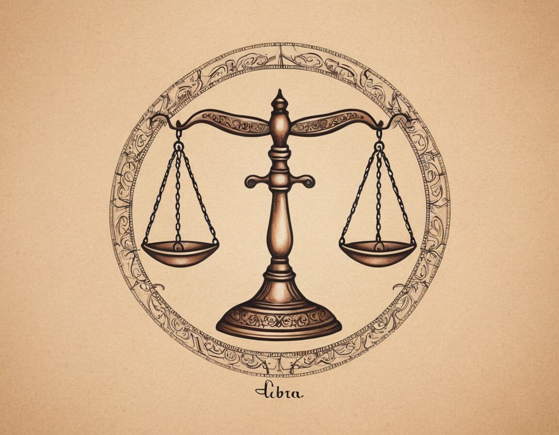 Kombination mit anderen Sternzeichen-Elementen möglich - Elegante Sternzeichen Waage Tattoo Designs