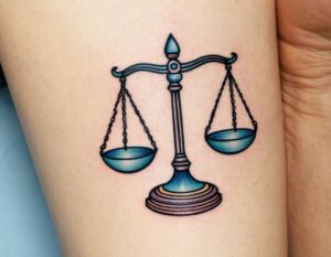 Elegante Sternzeichen Waage Tattoo Designs