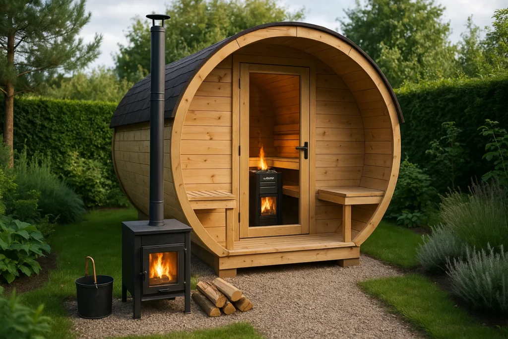 Gartensauna mit Holzofen
