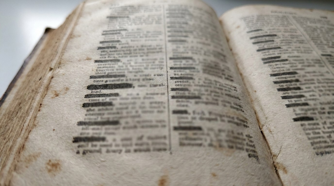 Aufgeschlagene Doppelseite eines gedruckten Lexikons mit engem zweispaltigem Satz und Kursivkürzeln, typische Seite eines Nachschlagewerks von 1910