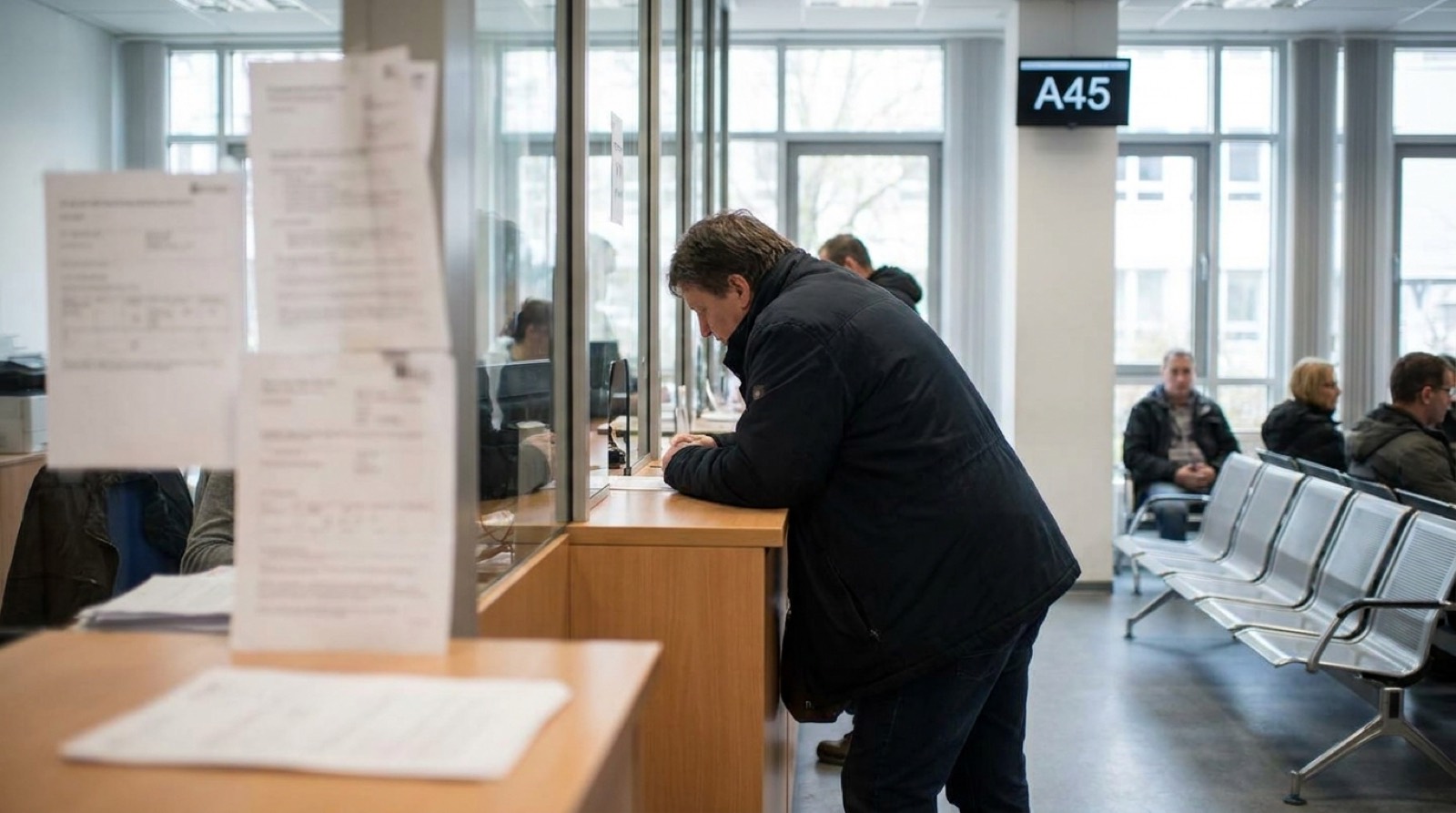 Beratungsgespräch am Schalter eines Bürgeramts