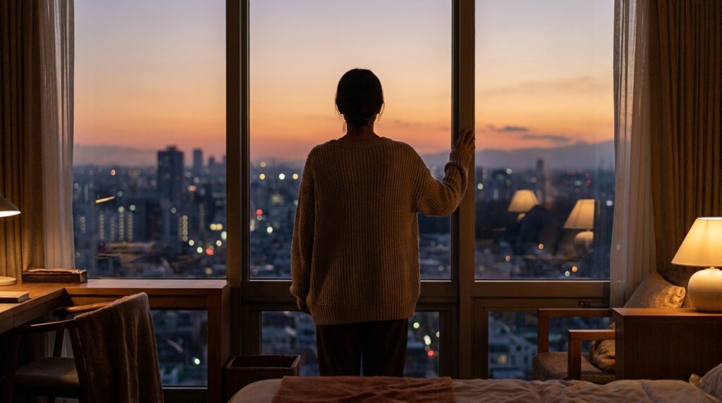 „Ich bin ein Versager“ Sprüche: 5 Schritte zur Motivation Person am Fenster im Abendlicht, nachdenklich und ruhig